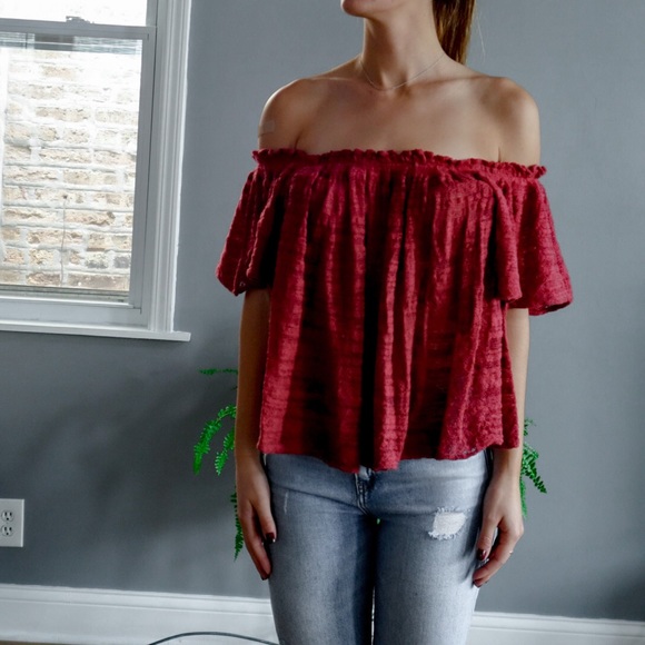 Free People Thrills & Frills Sweater in Raspberry - Picture 3 of 6